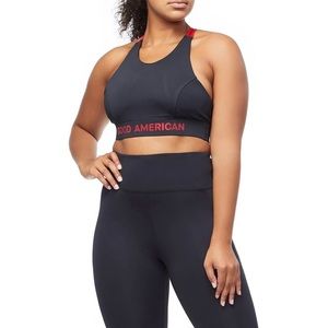 NWT Good American The Core Power Sports Bra Black/Red size 1 Small
